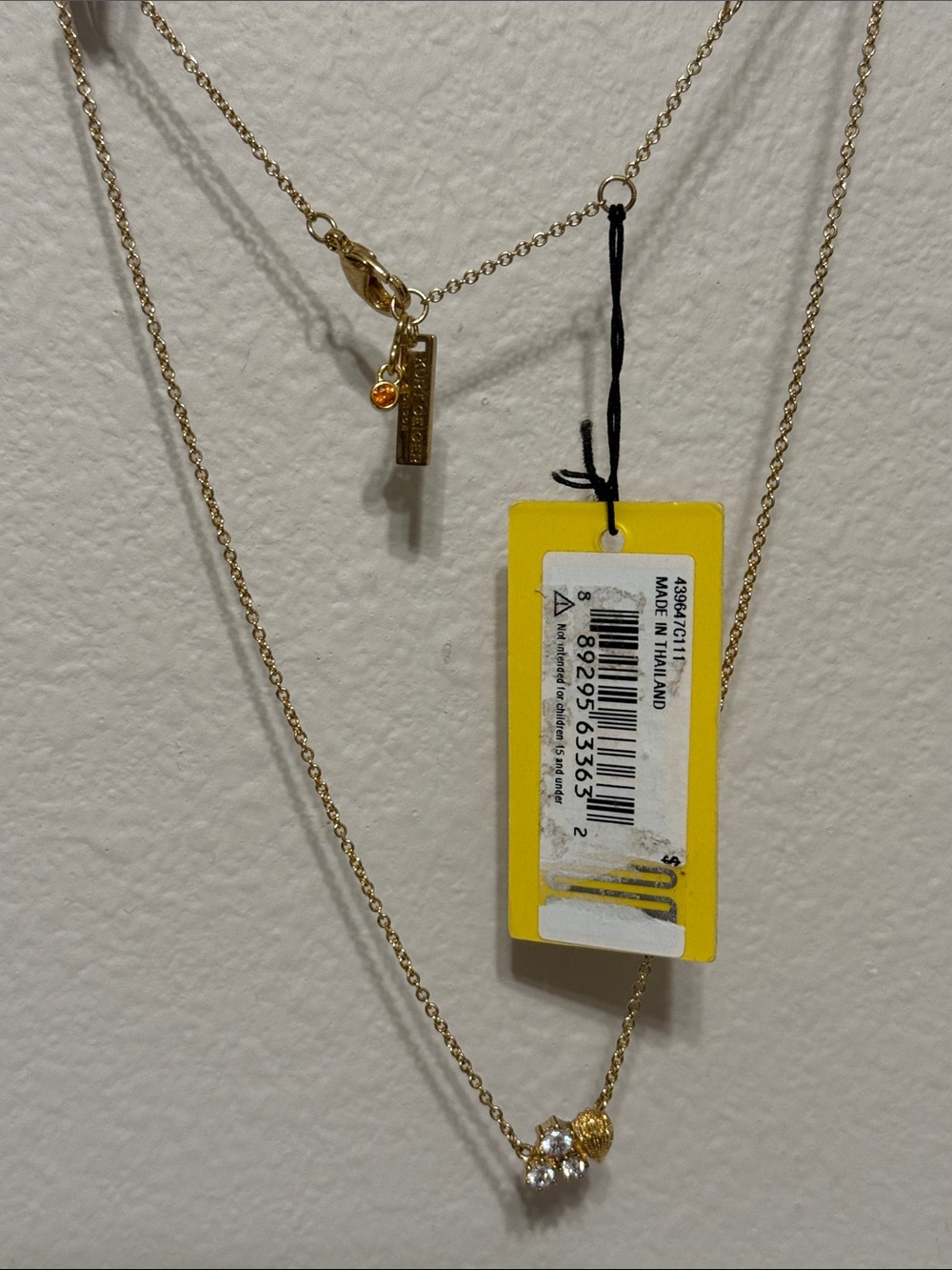 Kurt Geiger Gold-Tone Crystal Trio Pendant Necklace